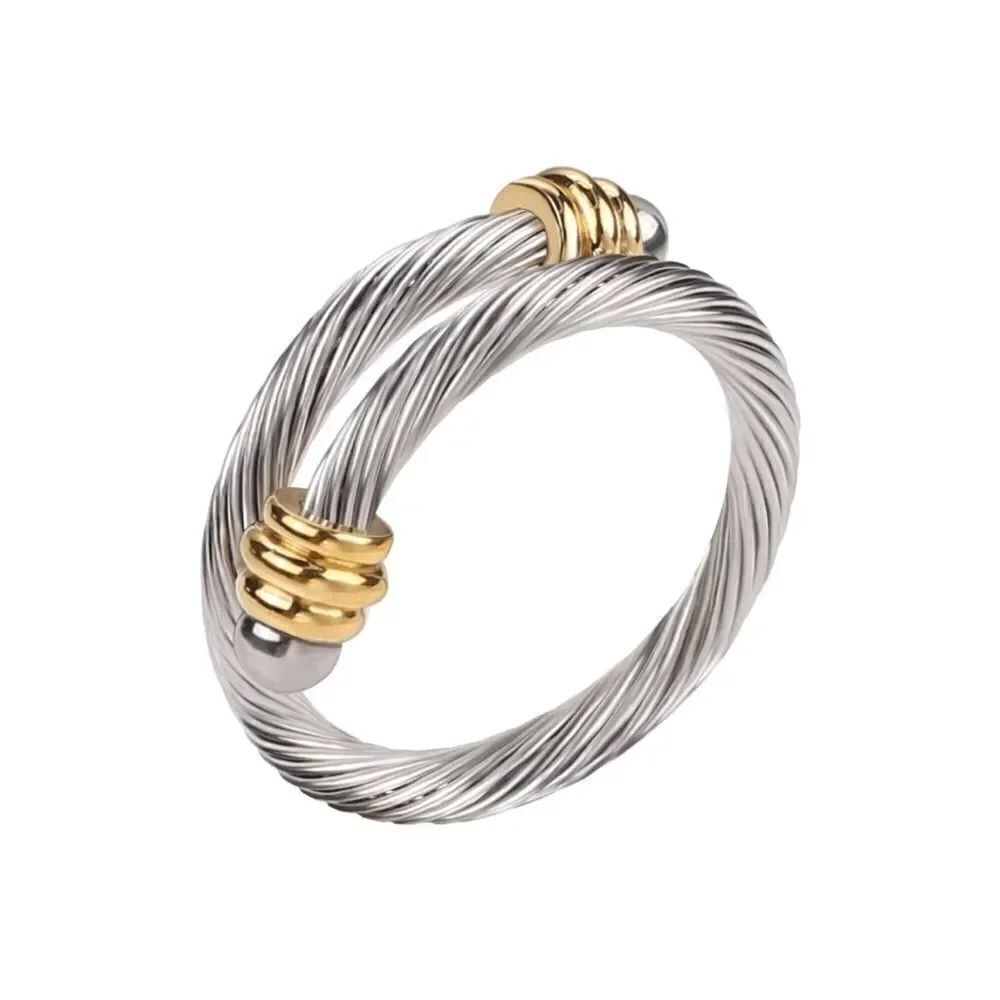 Twisted Cable Adjustable Wire Ring - Picture 2 of 6